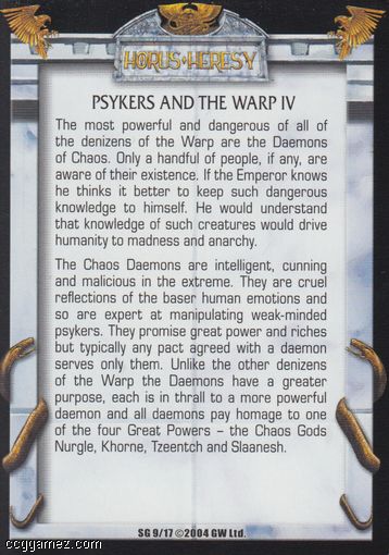 Psykers and the Warp IV